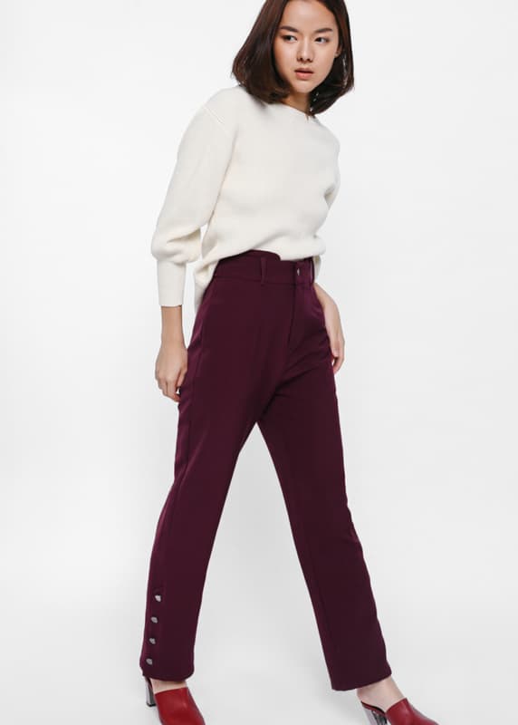 Buy Paccina Side Button High Waist Pants @ Love, Bonito Singapore ...