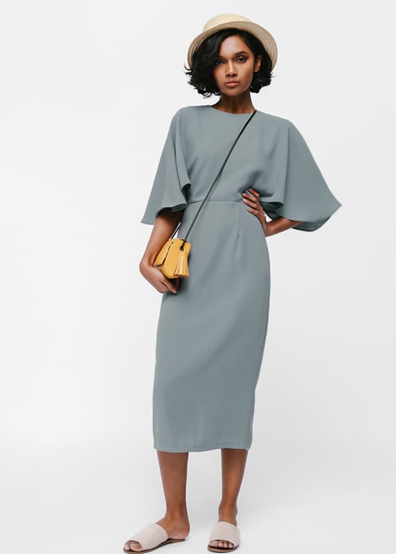 Buy Merenia Cape Sleeve Midi Dress @ Love, Bonito | Shop Women's ...