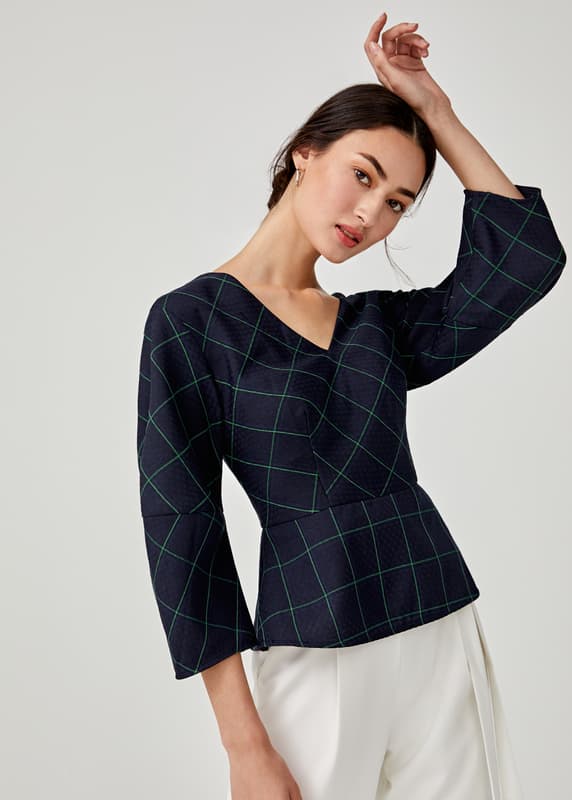 Micah Balloon Sleeve Peplum Top | Love, Bonito SG