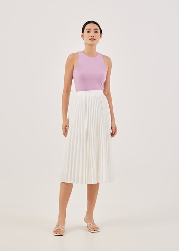 Elinie Pleated Midi Skirt