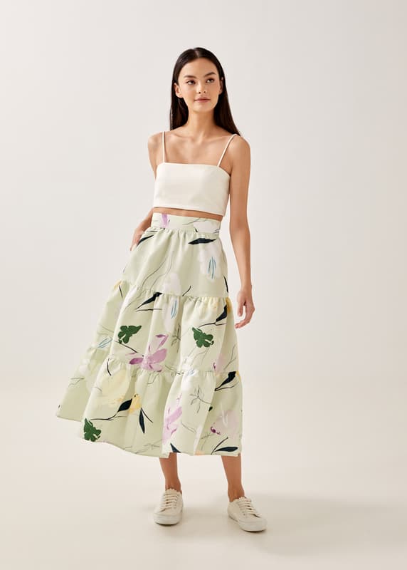 Buy Darline Tiered Midi Skirt in Willowy Florals @ Love, Bonito ...