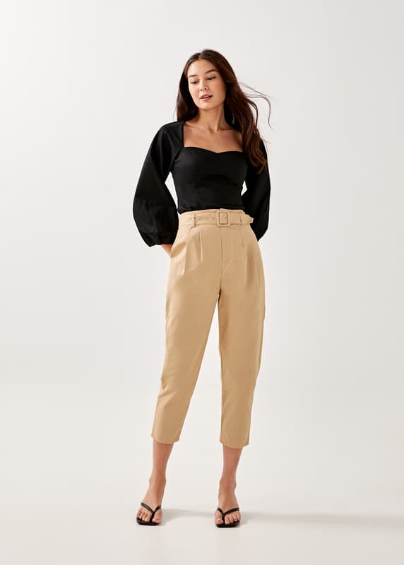 Heidy Belted Peg Leg Pants Love, Bonito ID
