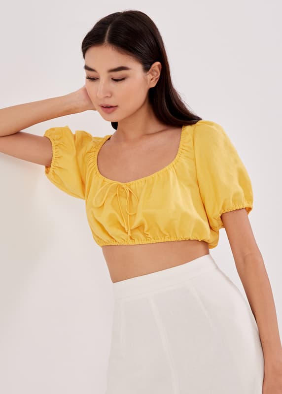 Betsy Puff Sleeve Crop Top | Love, Bonito US