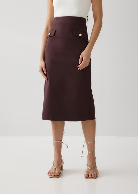 Carina Back Slit Pencil Skirt