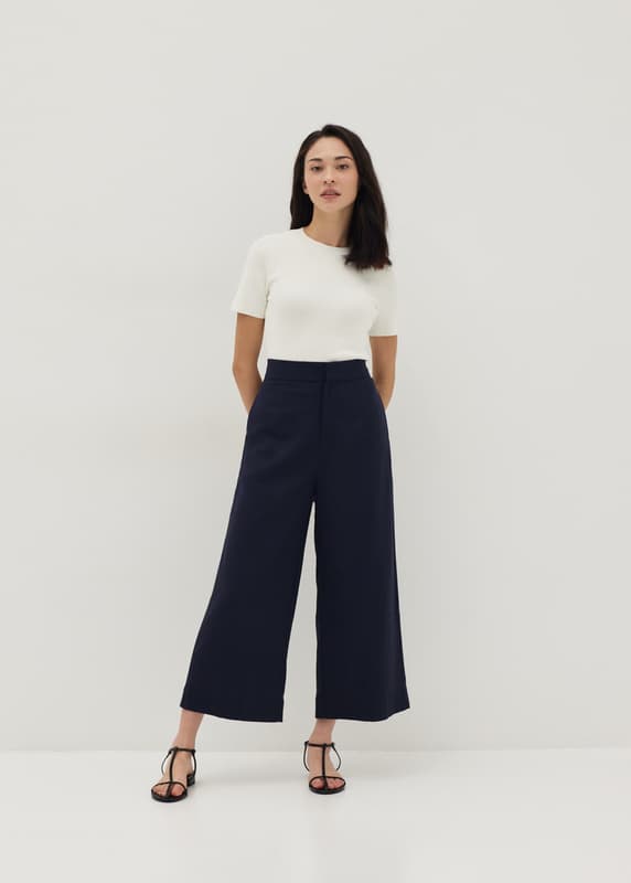 Buy Nyra Wide Leg Linen Culottes Love Bonito Singapore Shop