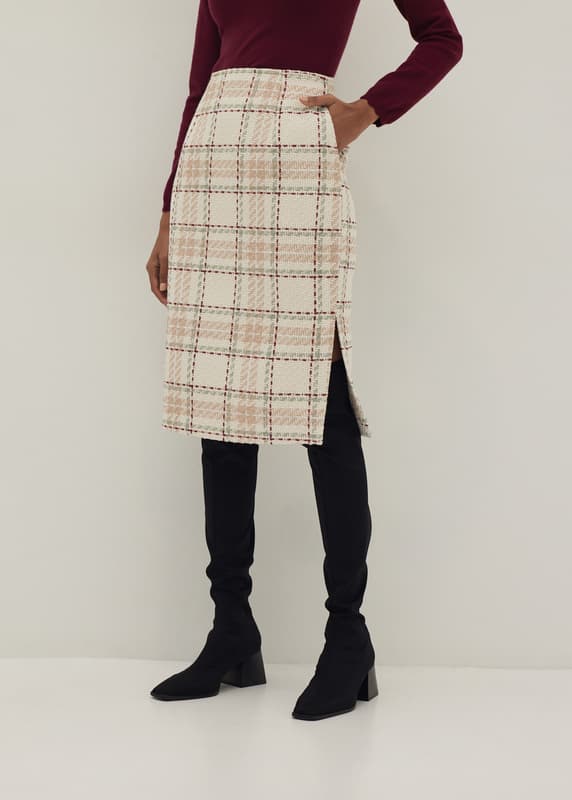 Tartan midi pencil skirt on sale