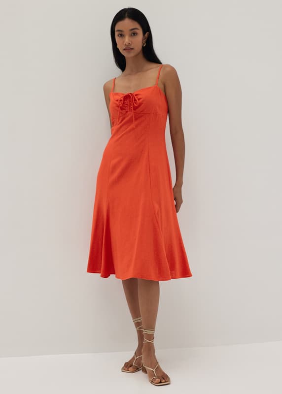 Brynn Fit &amp; Flare Linen Dress
