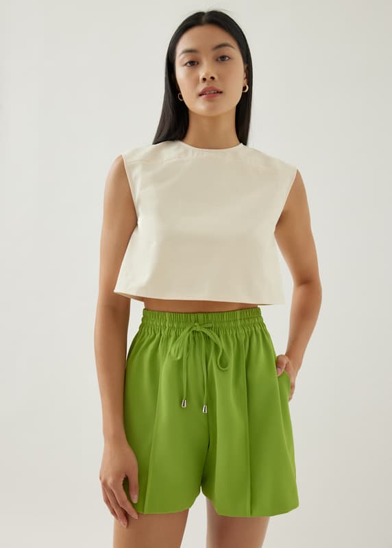 Yanni Relaxed Cotton Twill Shell Top