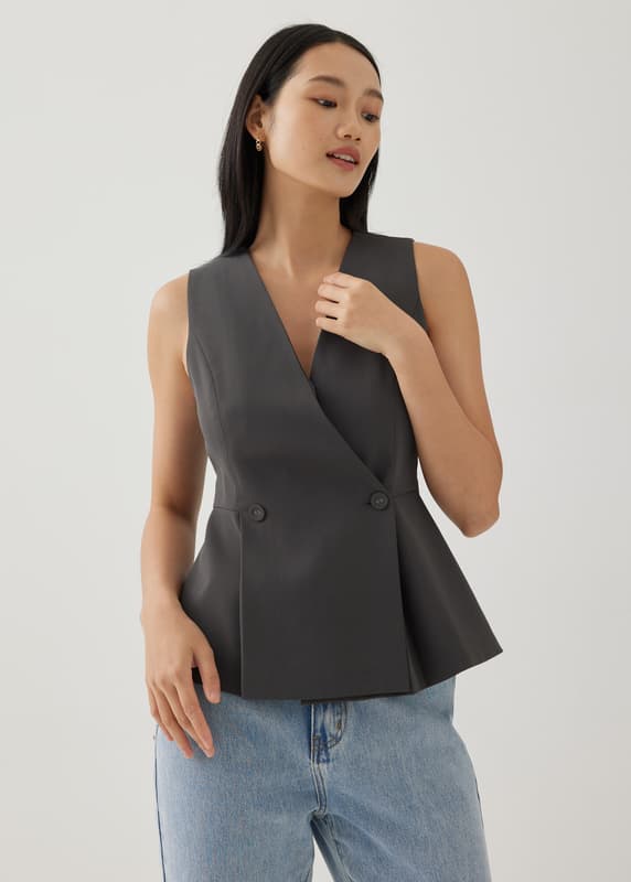 Lassie V-neck Peplum Wrap Top | Love, Bonito ID Lassie V-neck Peplum Wrap Top | Love, Bonito ID