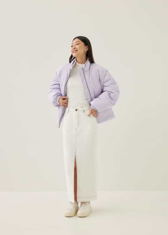 Kou luchiano reflective deals iridescent puffer jacket