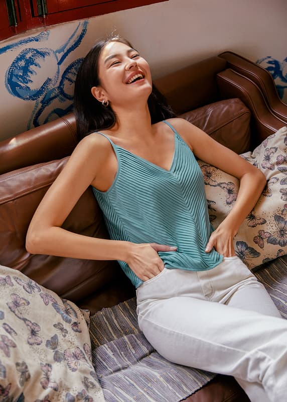 pleated cami top - OHOTORO