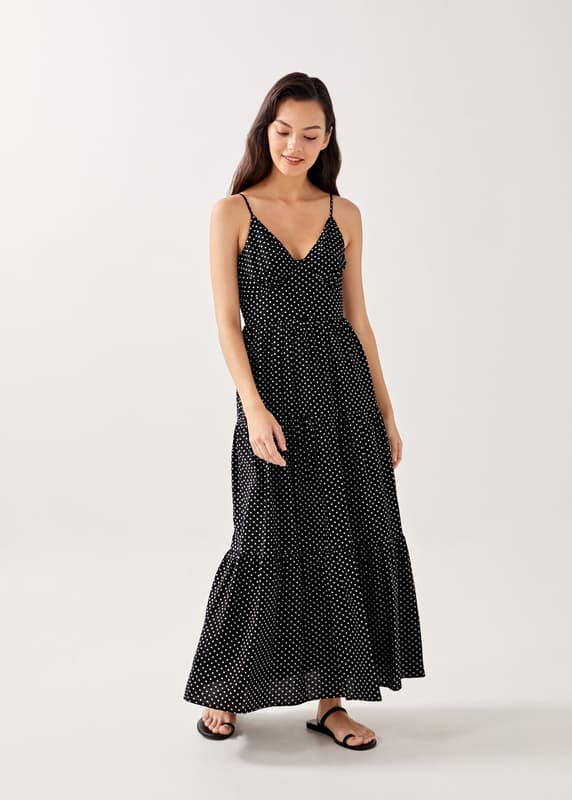 White polka hotsell dot maxi