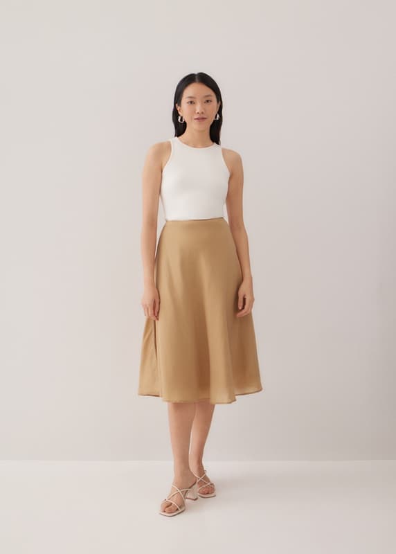 Torryn Linen Bias Cut Midi Skirt | Love, Bonito US
