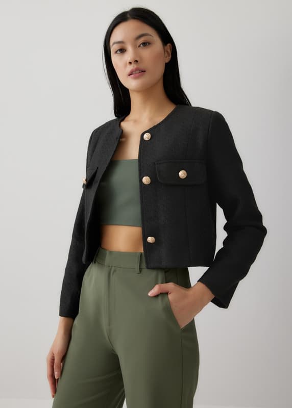Elon Tweed Button Down Blazer | Love, Bonito ID Elon Tweed Button Down Blazer | Love, Bonito ID