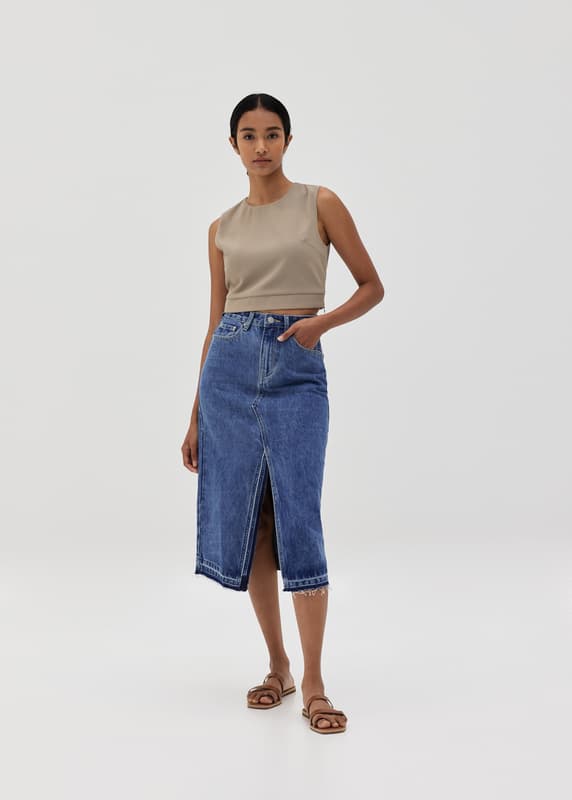 Buy Larissa Front Slit Denim Skirt @ Love, Bonito | Shop Women's ...