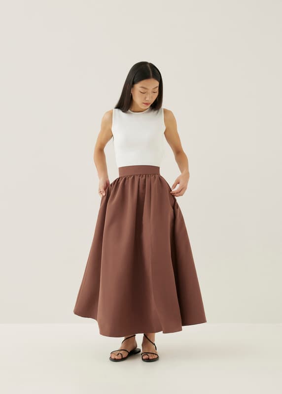 Black flare maxi skirt cheap