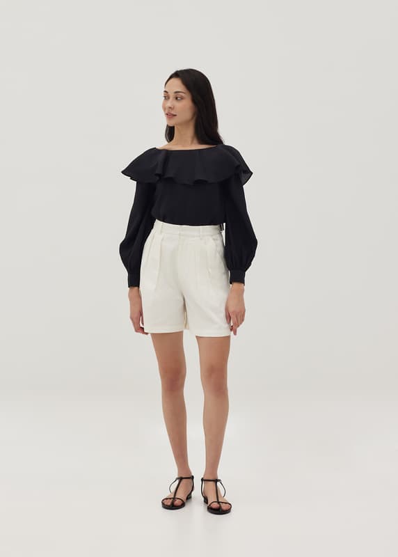 Priscilla Ruffle Low Back Blouse