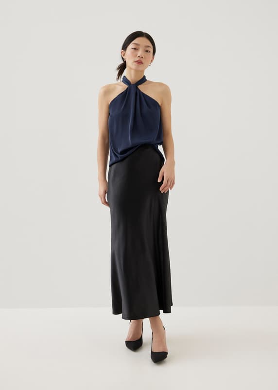 Nevelle Satin Twist Halter Top Love Bonito ID