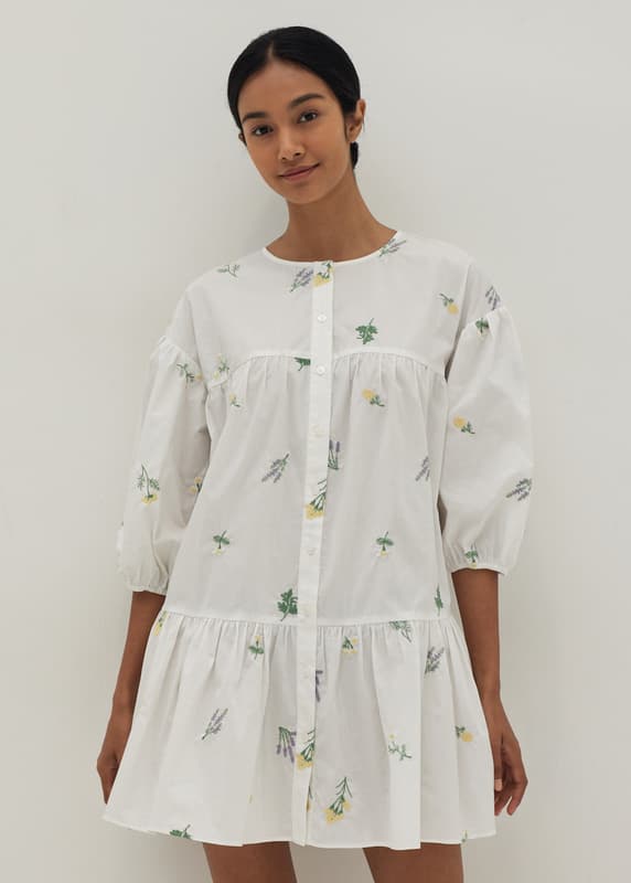 Bohera Willa Embroidered Drop Waist Dress