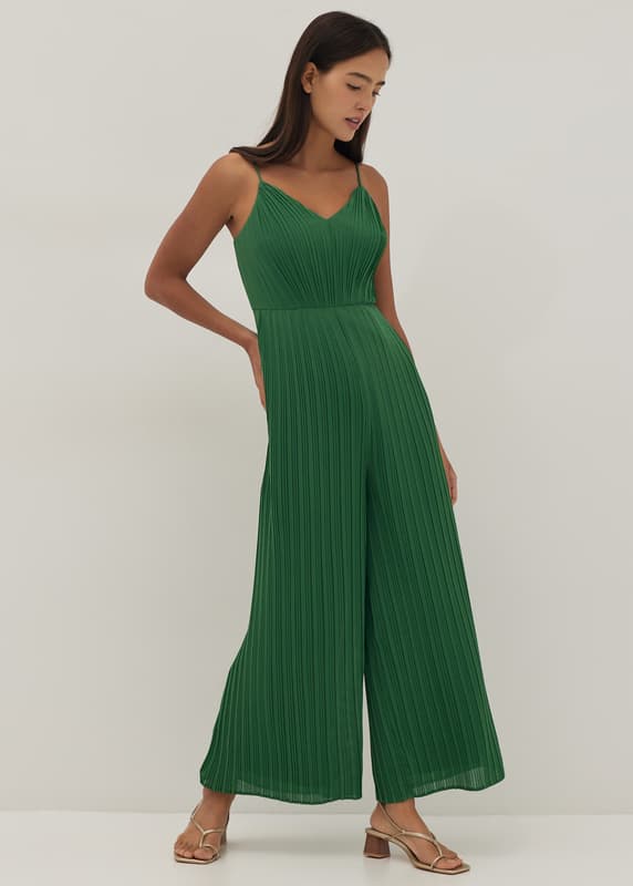 Marlene Pleated Straight Leg Jumpsuit