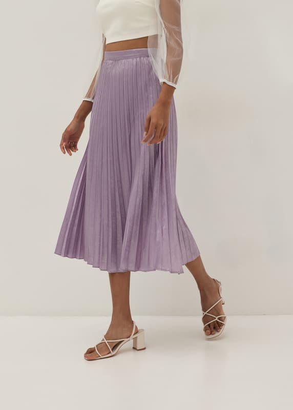 Kairi Metallic Pleat Skirt | Love, Bonito SG