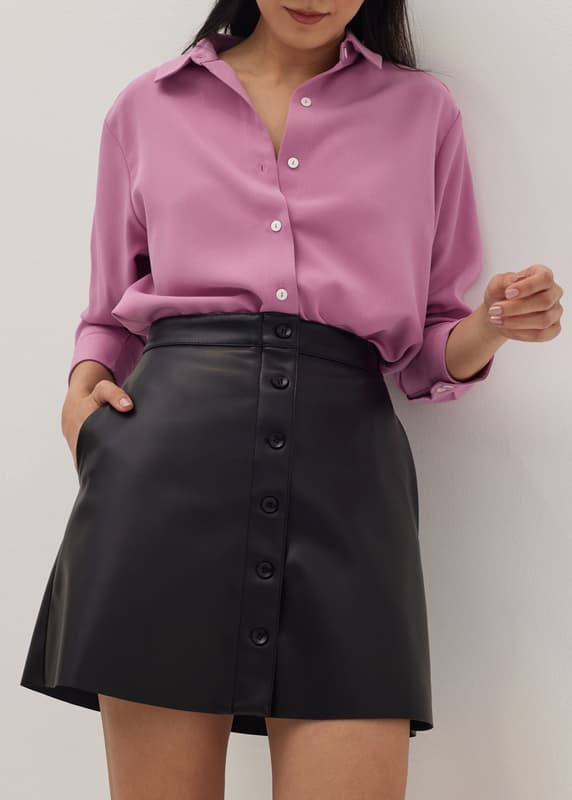 Love fire faux leather mini skirt cheap