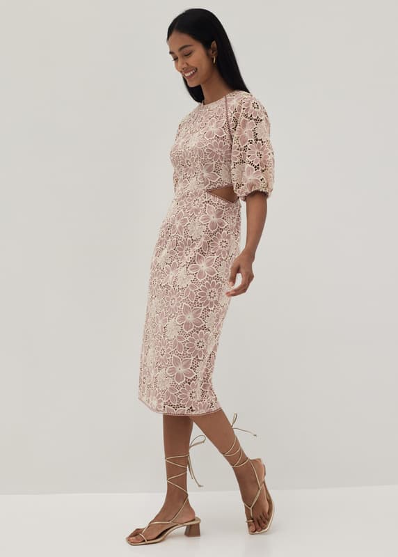 Venus Lace Cut Out Midi Dress