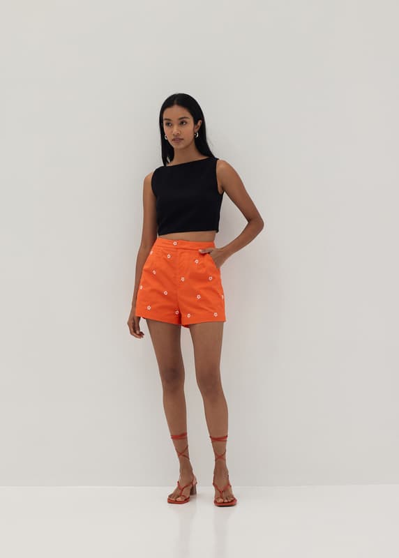 Charli Embroidered A-line Shorts | Love, Bonito ID
