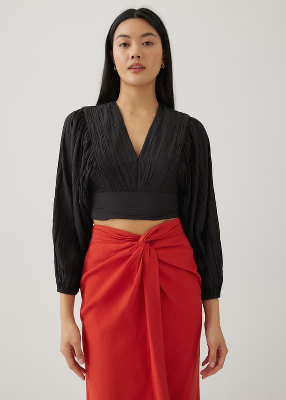 Aisha Textured Puff Sleeve Blouse