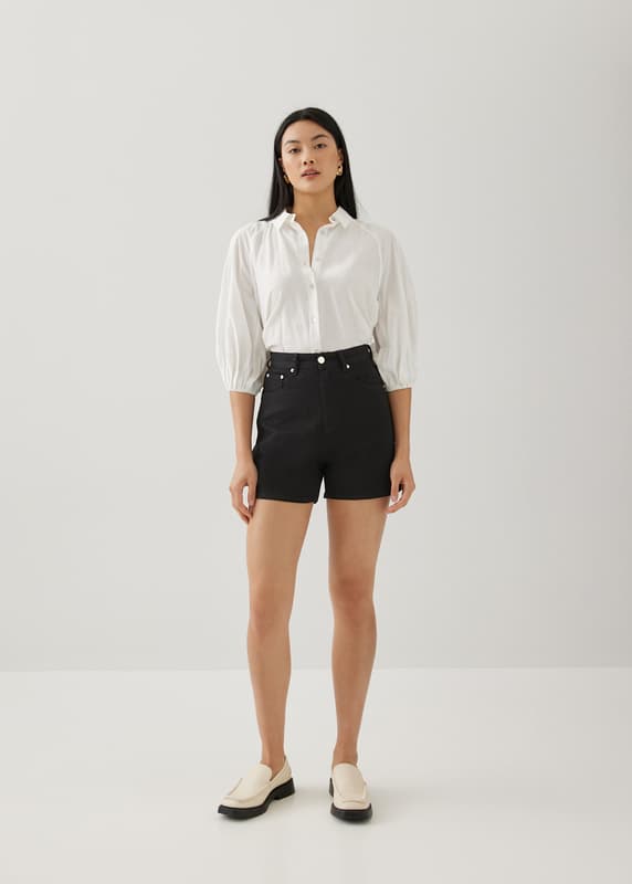 Kaela Denim Mom Shorts Love, Bonito INTL