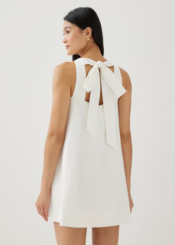 ribbon tie back dress