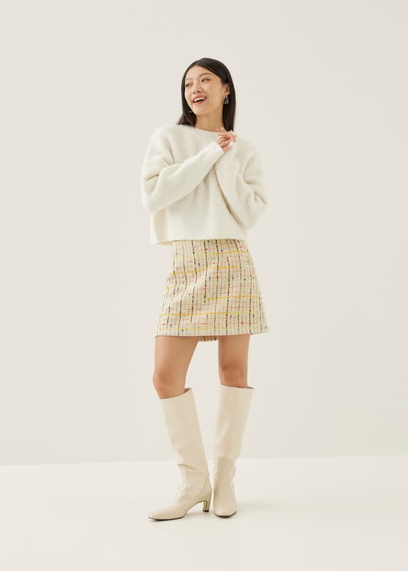 Linette Tweed A line Mini Skirt Love Bonito US
