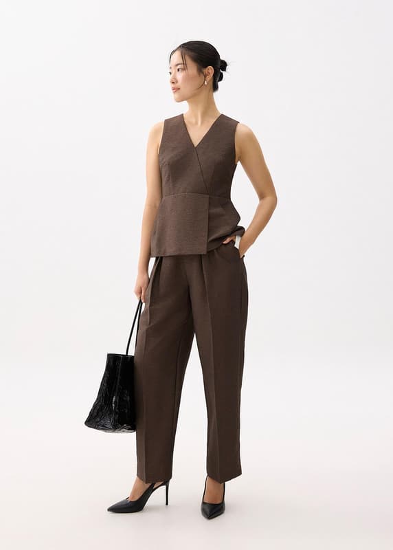 V-Neck Peplum Cami Top