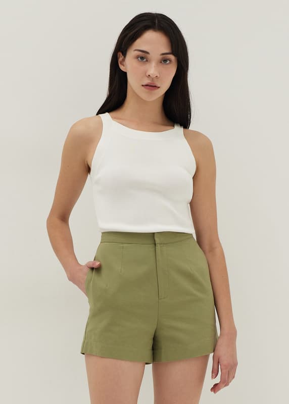Amita Cotton Tailored A-line Shorts
