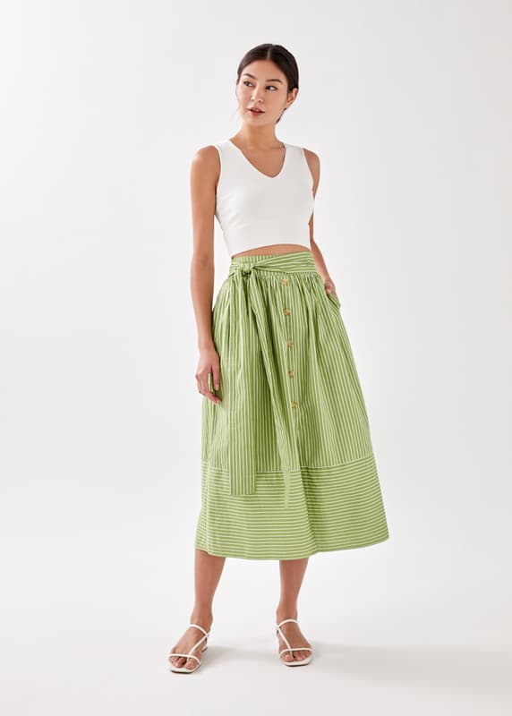 Buy Yaara Pinstripe Poplin Midi Skirt @ Love, Bonito | Shop Women's ...