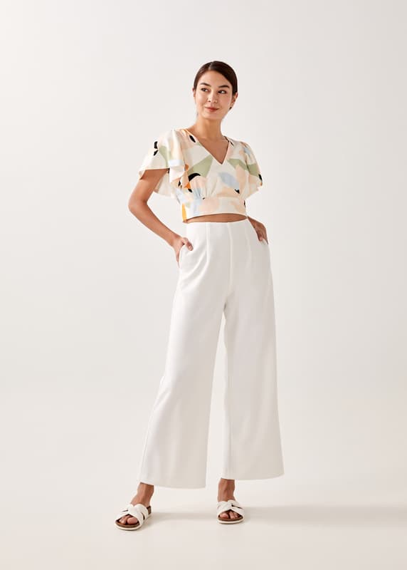 Buy Hassie Flutter Sleeve Cropped Top in Alluring Bloom @ Love, Bonito ...