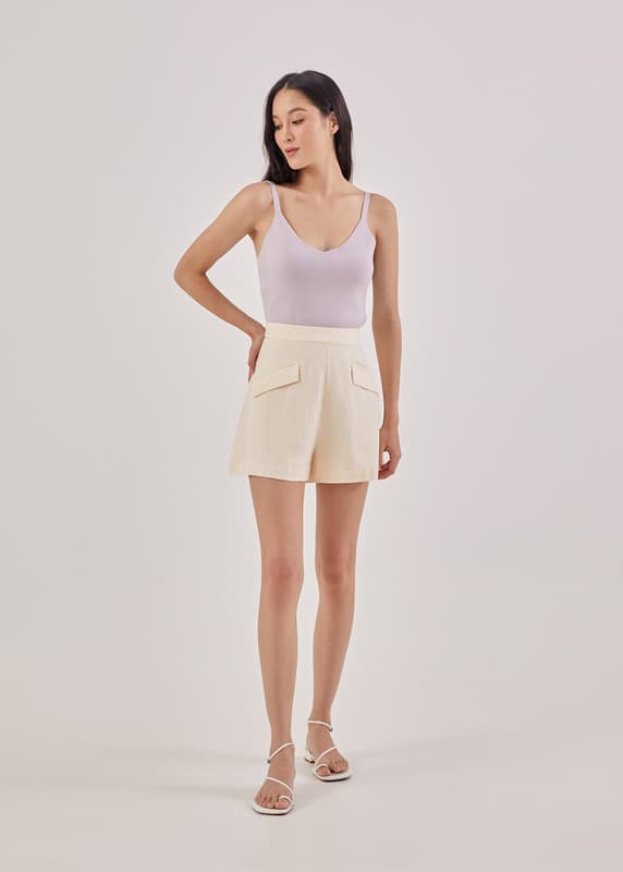 Ellis Linen Flap Pocket Shorts