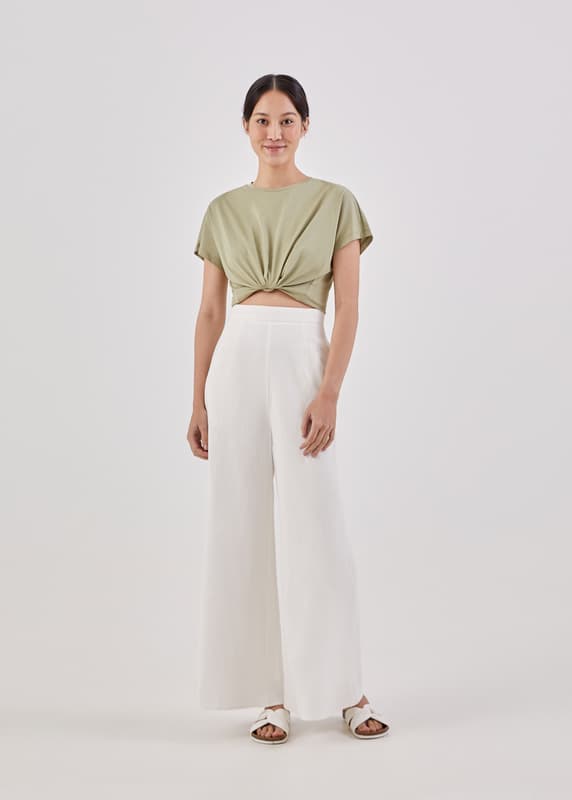 White straight outlet palazzo pants