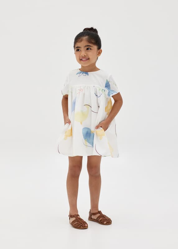 Buy Elia Ruched Flare Dress in Summer Playthings @ Love, Bonito | Shop ...