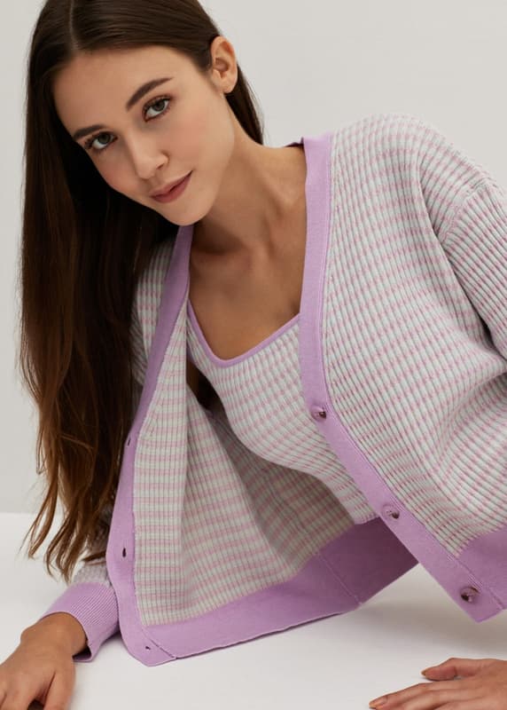 Harper Multi Colour Knit Cardigan Love Bonito INTL
