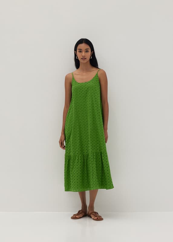 Buy Kyleigh Broderie Scoop Neck Flare Dress Love, Bonito Singapore