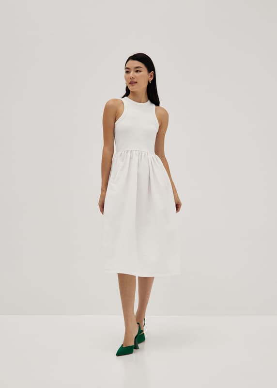 White formal discount skater dress