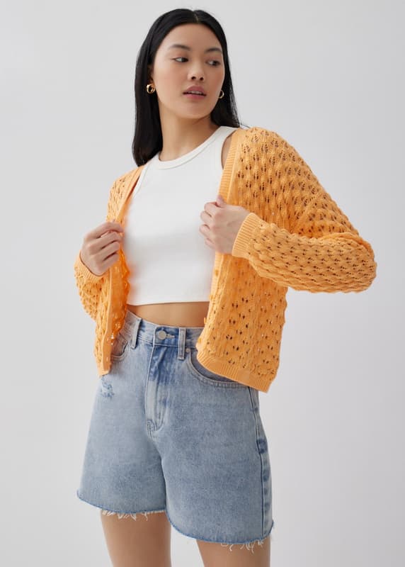 Odessa Openwork Knit Cardigan | Love, Bonito US