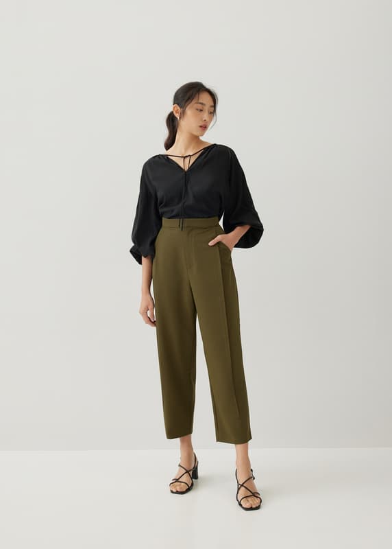 Zaldie Pleat Peg Leg Pants