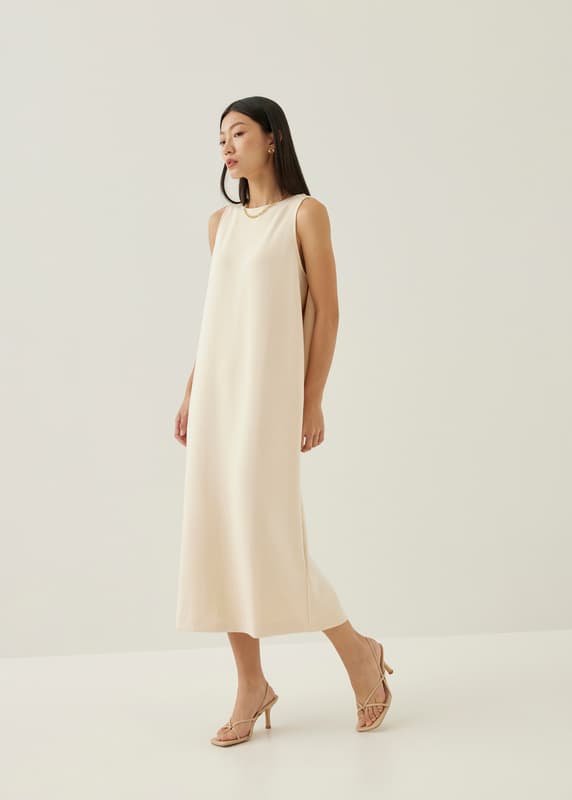 Vallie Neoprene Boat Neck Midaxi Dress | Love, Bonito US