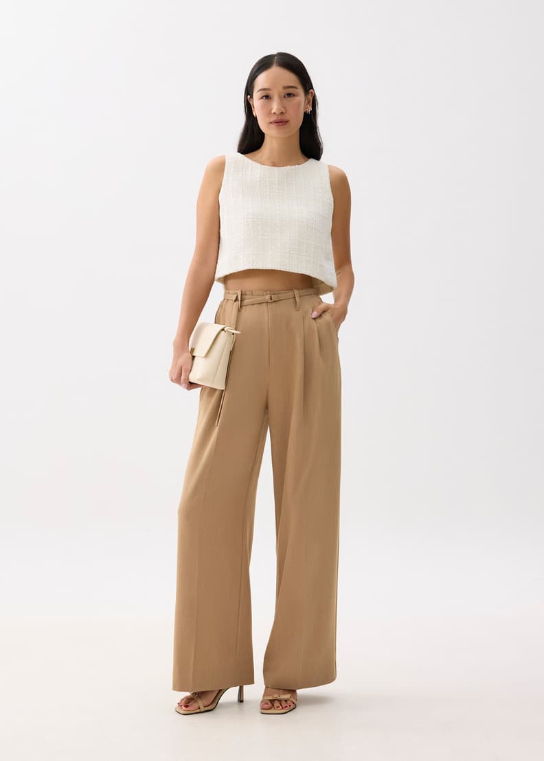 Kaori Tweed Crop Shell Top | Love, Bonito SG