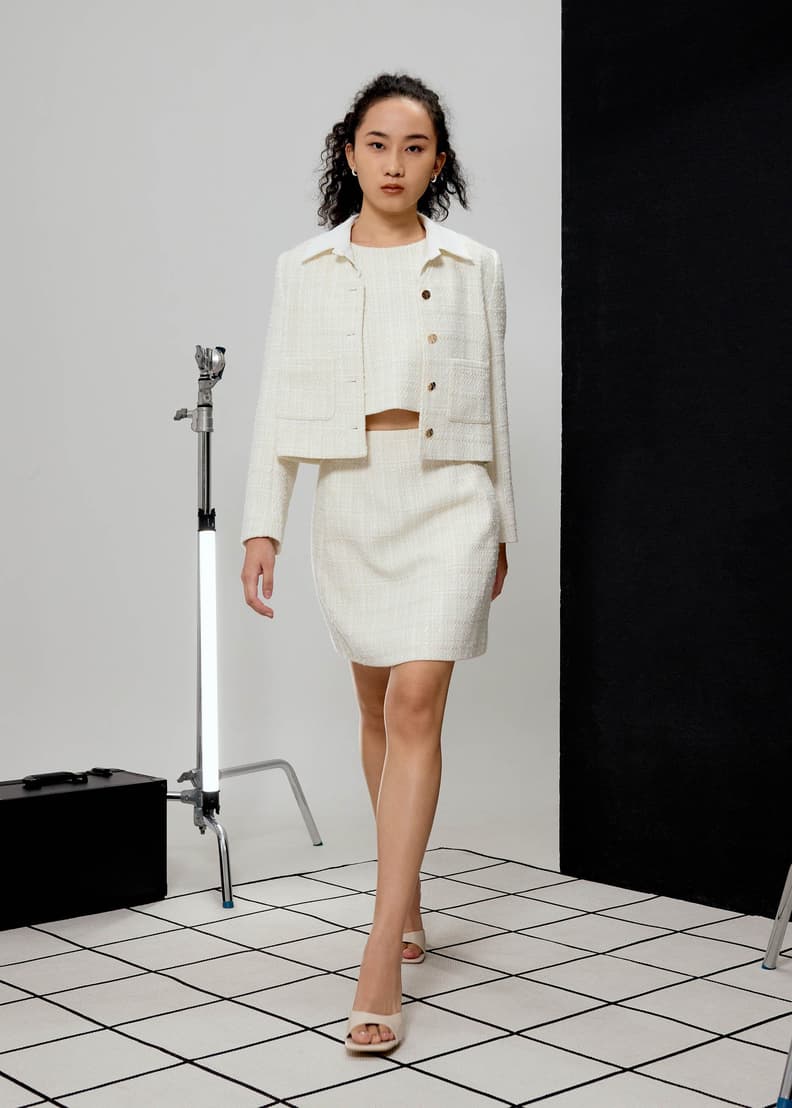 Kaori Tweed Crop Shell Top | Love, Bonito SG