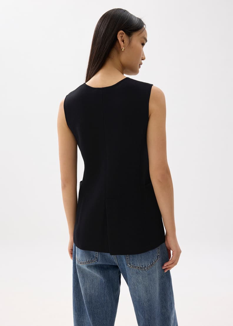 Yui Tailored Long Knit Vest | Love, Bonito HK