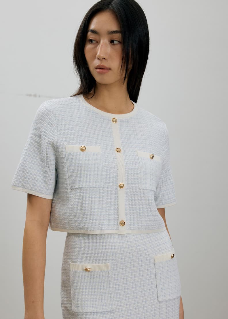 Yoko Textured Knit Boxy Top | Love, Bonito ID