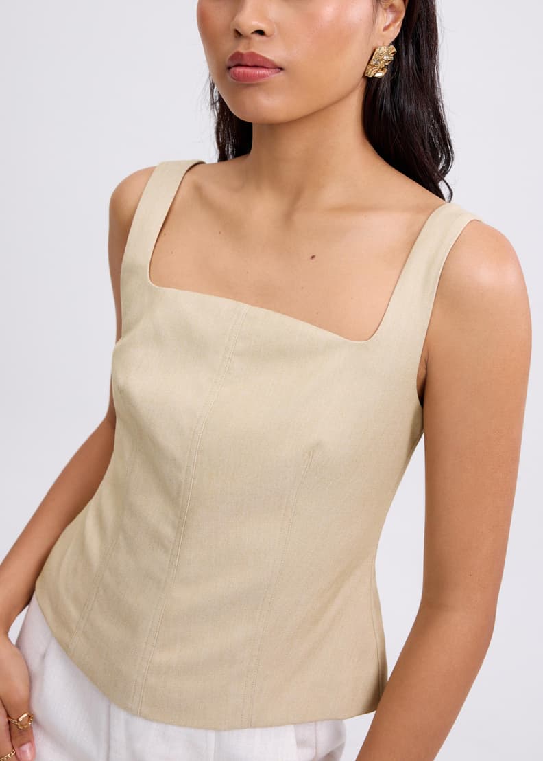 トップス jasmine Jasmine Soft Square Neck Fitted Top | Love, Bonito SG
